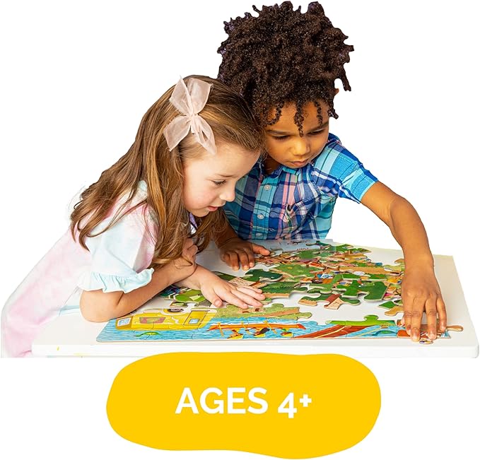 Upbounders® 48 Piece Jumbo Floor Puzzle for Kids | Jigsaw Puzzle with Large Pieces & Storage Box | Multicultural Preschool Puzzle (Camping Outdoors Theme)