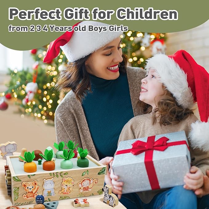 Montessori Wooden Toys for 1+ Year Old, 9 in 1 Montessori Toddler Toy with Preschool Educational Toys for 2+ Year Old, Birthday for Boys Girls Aged 1 2 3 4 Years