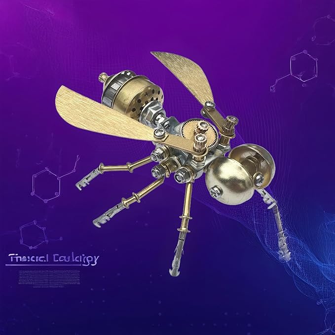 Insect Steampunk Bug Mechanical Sculpture Clockwork 3D Steampunk Metal Puzzle Insects Model (Little Bee -B)