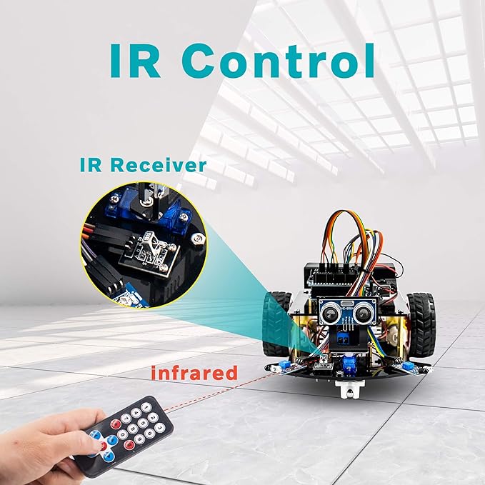 Smart Robot Car Kit,2WD Remote Control Car Compatible with Arduino IDE with Tutorail