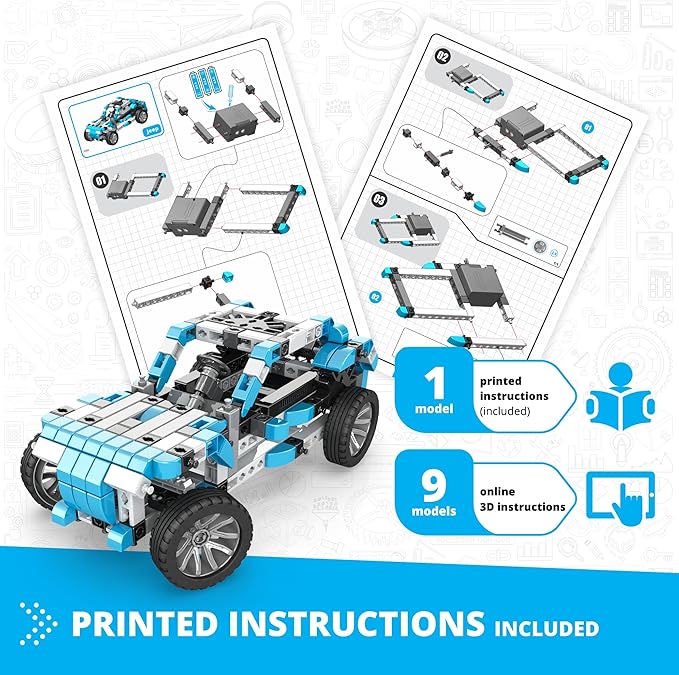 Engino Inventor STEM Toys, Motorized Offroader, Construction Toys for Kids 9+, Building Kit Powered by Motor, Stem Kits, Gifts for Boys & Girls (10 Models to Build)
