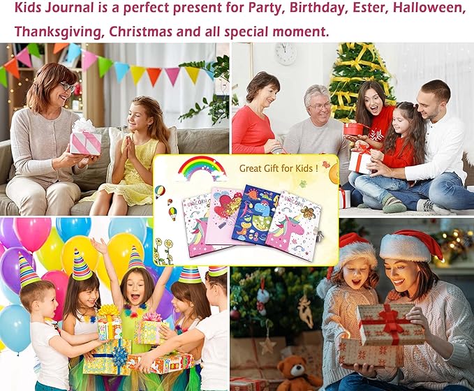 GINMLYDA Girls Diary with Lock for Kids, Pink Cute Diaries 7.1x5.3 160 Pages Girl Journal Secret Notebook with Lock and Key for Little Kid Writing Drawing Gift for Pre school Age 6,8,12