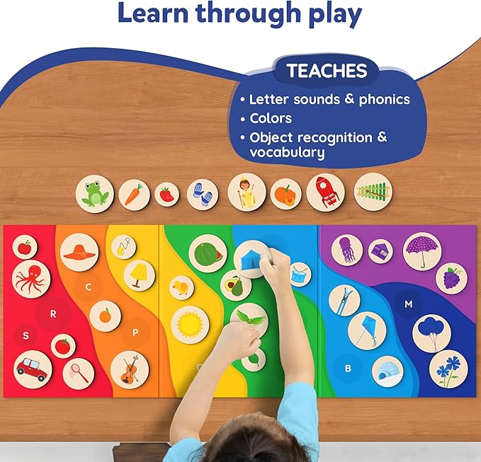 Skillmatics Magnetic Matching Activity - The Alphabet Rainbow, Preschool Learning Toy & Game for Kids, 35+ Magnetic Pieces, Gifts for Girls & Boys Ages 3, 4, 5, 6