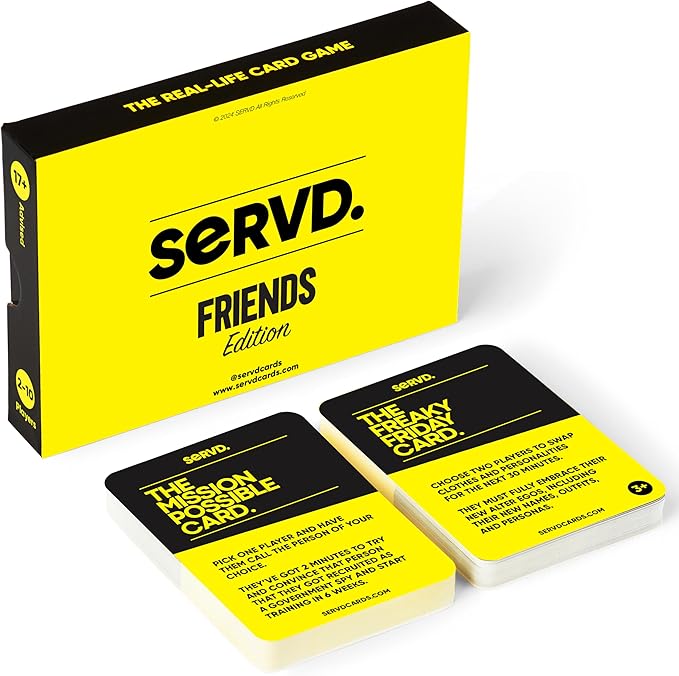SERVD - Friends Edition - The Hilarious Real-Life Party Card Game for Adults | Injects Fun & Strategy into Time Spent with Friends & Family for Games Night, Parties & Vacations