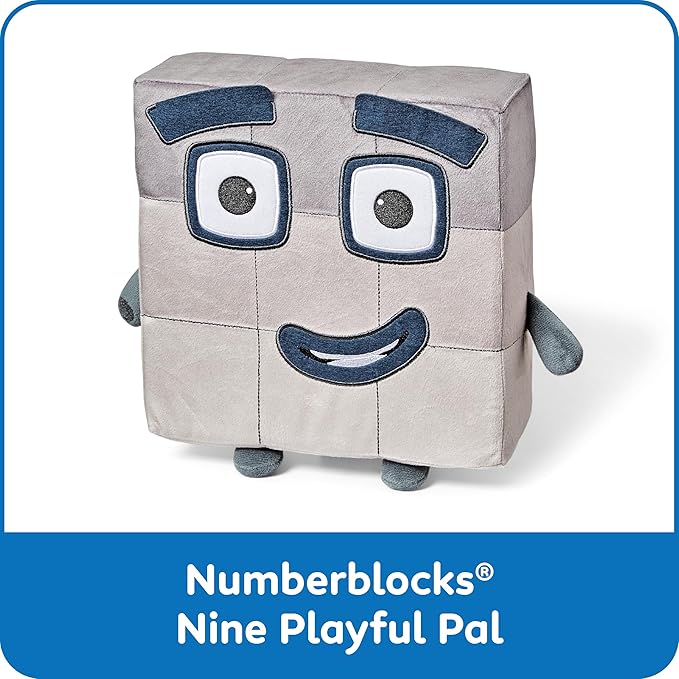 hand2mind Numberblock Nine Playful Pal, Plush Figure Toys, Numbers for Toddlers, Preschool Math Learning Toys, Stuffed Animal Plushies, Counting Blocks, Soft Stuffies, Kids Birthday Gifts