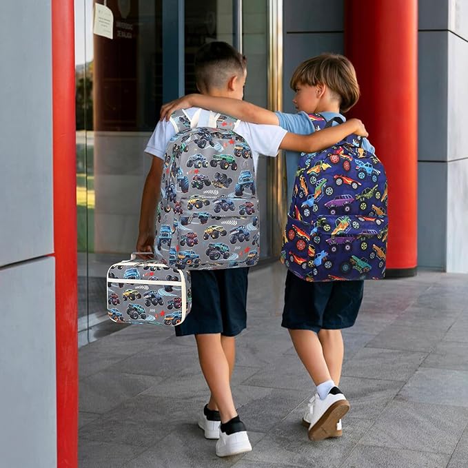 LEDAOU Kids School Backpack with Lunch Box for Boys Girls Kindergarten BookBag School Bag Preschool Toddler Backpack