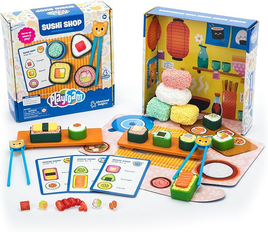 Educational Insights Playfoam Sushi Shop - Sensory Toys & Fidget Toys for Kids, Pretend Play Food Craft Kit, Squishy Foam, Non Sticky Dough & Classroom Tools, Gifts for Ages 3+