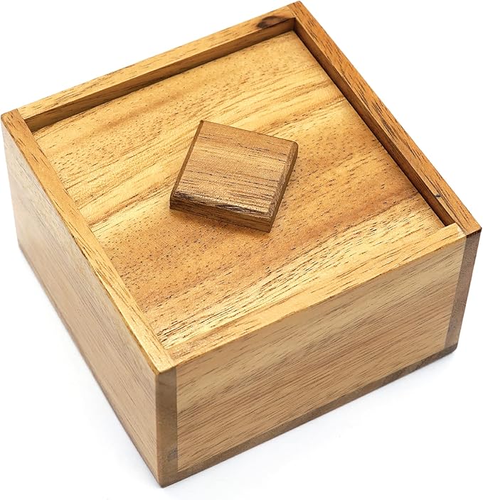 BSIRI Treasure Riddle Box Secret Box Brain Teaser Wooden Puzzle Boxes with Hidden Compartments Ideal Mystery Jewelry Box 3D Puzzle Lock Gift Card and Money Puzzle