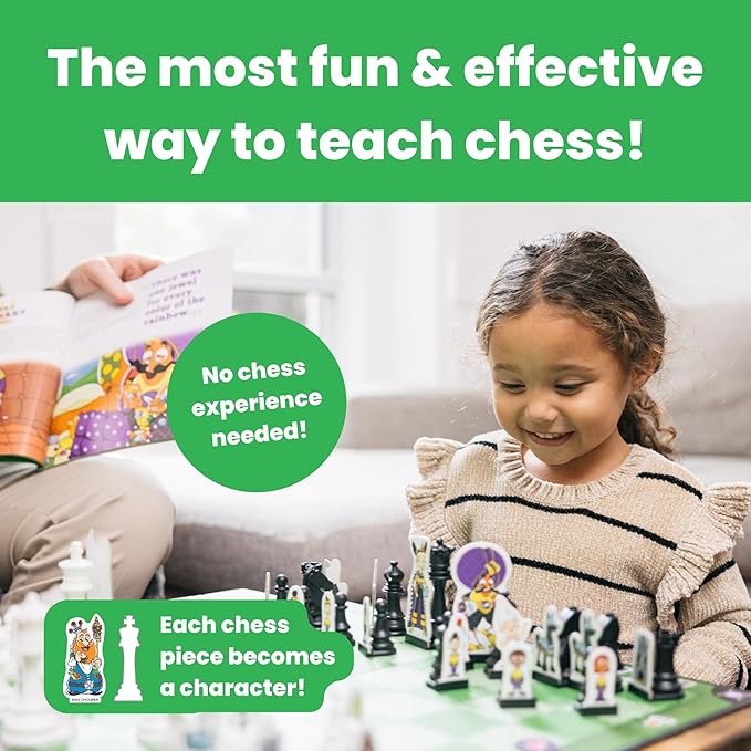Story Time Chess - Chess Sets for Kids, Kids Chess Set, Chess Game Toddlers, Learning Games for Kids, Chess Sets for Boys & Girls