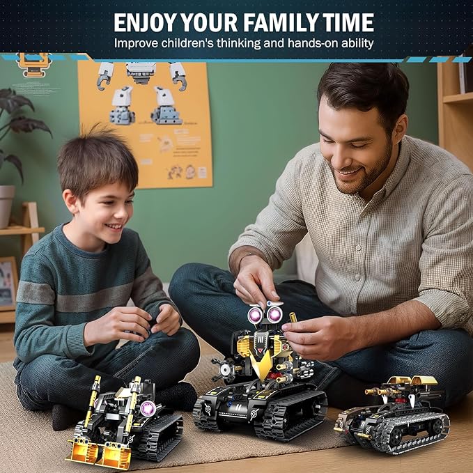 Robot Building Kit with Remote Control, STEM Gifts for Kids Age 8-12, Science Robot Kit Coding Robotics Technic Toy for Boys Girls Birthday Gifts, 5-in-1 Models with 323 Pieces