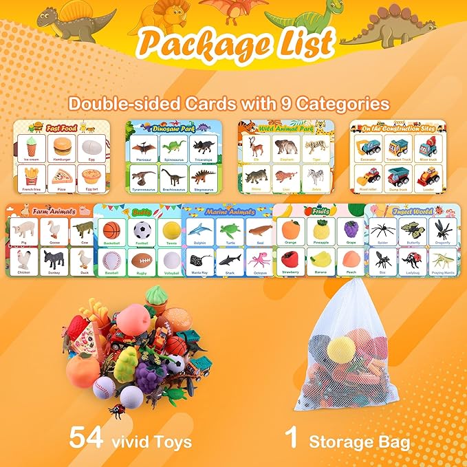 Sorting Toys for Toddlers, Learning Education Toys Montessori, Multiple Theme Playset, Fine Motor Skills Games, Preschool Learning Activities Sensory Toys for 2+ Year Old Kids Boys and Girls