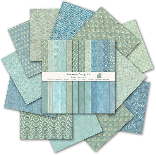 12"X12" Boho Scrapbook Paper, Double sided printing 13.76 oz/390 g, 24 Sheets DIY Origami Decorative Craft for Card Making Background Origami Decopage Decorative Scrapbooking Supplies (Boho3)