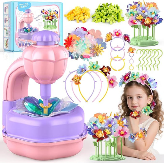 TENYEAH Fabric Flower Bouquets Craft Kit, DIY Arts and Crafts Toys for Girls Ages 3-10, Flowers Market Toy, Creative Educational Activity Toys Birthday Christmas Gifts for Toddler Girls