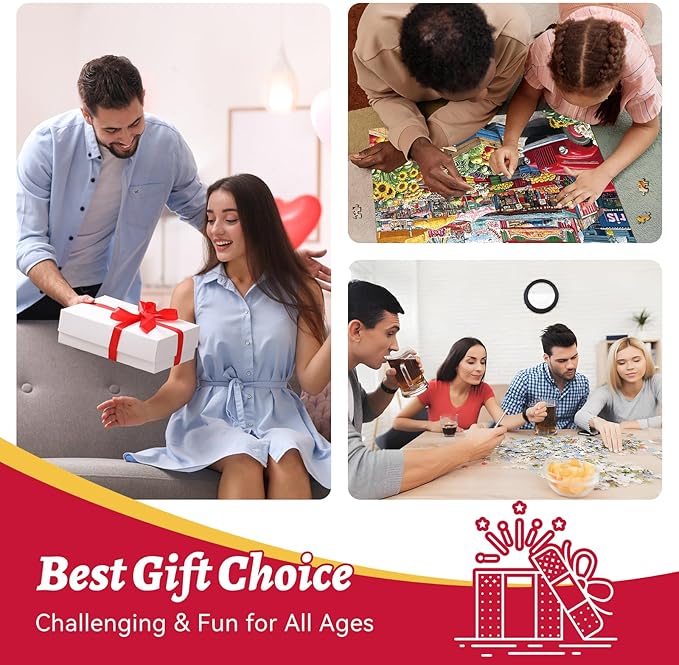 300-Piece Cozy Food Stands Piece Puzzle for Adults – Farmer’s Market Jigsaw Puzzle with Fresh Fruits – Recycled Paper Puzzle, Relaxing Family Activity Game, for Adults, Seniors, and Kids