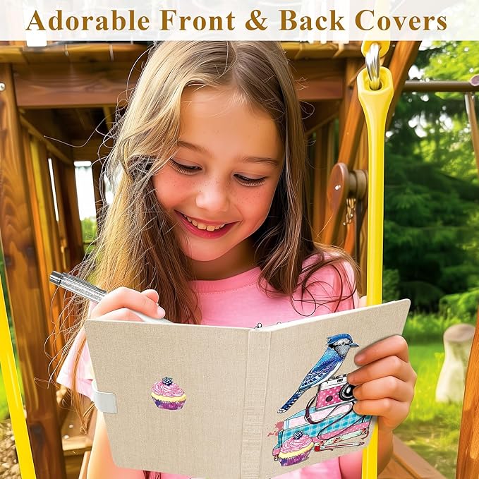 Blue Jay Journal for Girls - Gift for Teen, Kids - Diary with Pen & Magnetic Closure, 192 Pages for Writing, 5.3"x7.5" Hardcover Lined Notebook