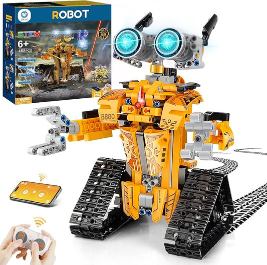 Sillbird Robot Building Kit with Remote Control STEM Gifts for Boys Age 8-12, Technic Buildable Coding Robotic Set Birthday Toys for Kids Teens (468 Pieces)