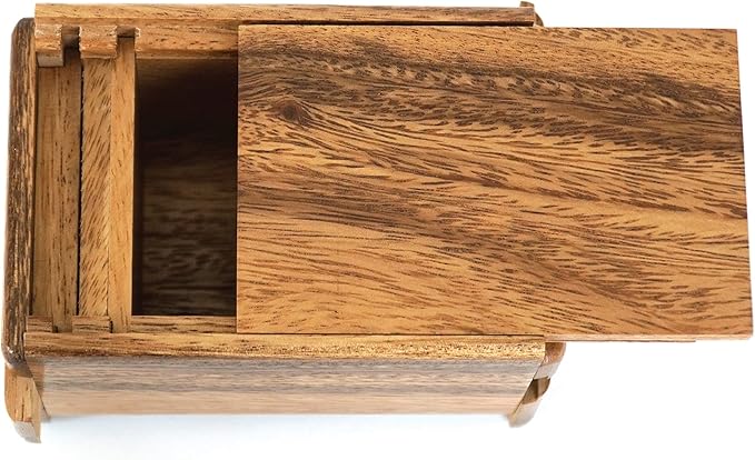 BSIRI Magic Sliding Box- Secret Box Brain Teaser Wooden Puzzle Boxes with Hidden Compartments. Ideal Mystery Jewelry, 3D Puzzle Lock Box, Gift Card, and Money Puzzle Box