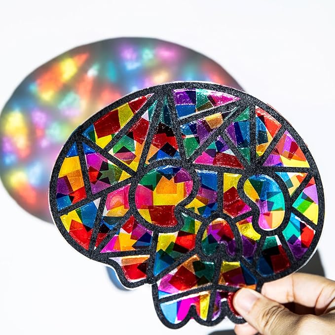 EggSun 36 Sets Halloween Suncatchers Craft Kit Ornaments Stained Glass Window Arts and Crafts Kit for Classroom Holiday Projects Home Halloween Party Favors Decorations Ages 4 8 12
