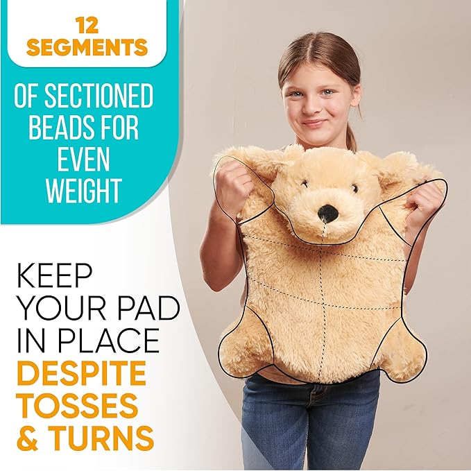 FRIENDLY CUDDLE Weighted Lap Blanket for Kids & Adults – Coco Weighted Blanket – ASD, Sensory Processing Weighted Stuffed Animals Dog Toy – Microwavable Weighted Lap Pad for Kids, 5 Lbs