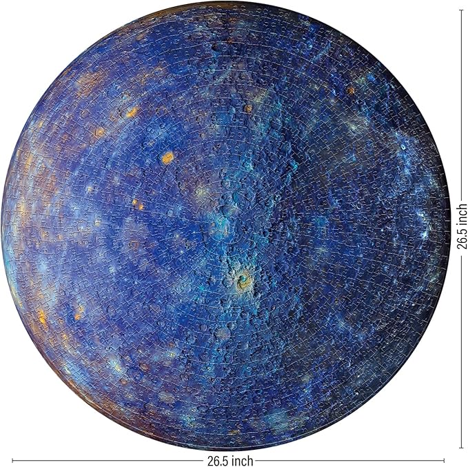 Antelope - 1000 Piece Mercury Jigsaw Puzzle for Adults, Space Planet Round Circle Solar System Puzzle, High Resolution, Matte Finish, No Dust