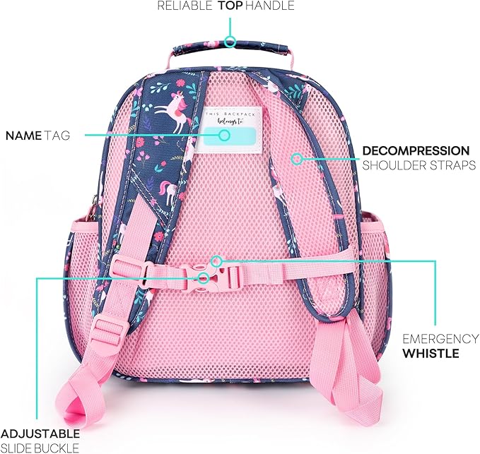 mibasies Kids Backpack for Girls: Girls Backpack 5-8 - Kindergarten Elementary School Bookbag for Girl - Unicorn