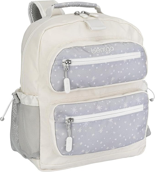 Bentgo Kids Backpack (Whimsy & Wonder Collection) - Lightweight 14’’ for School, Travel & Daycare - Ideal for Kids 4+, Durable & Water-Resistant, Roomy Interior, Loop for Lunch Bag (Starry Sprinkle)