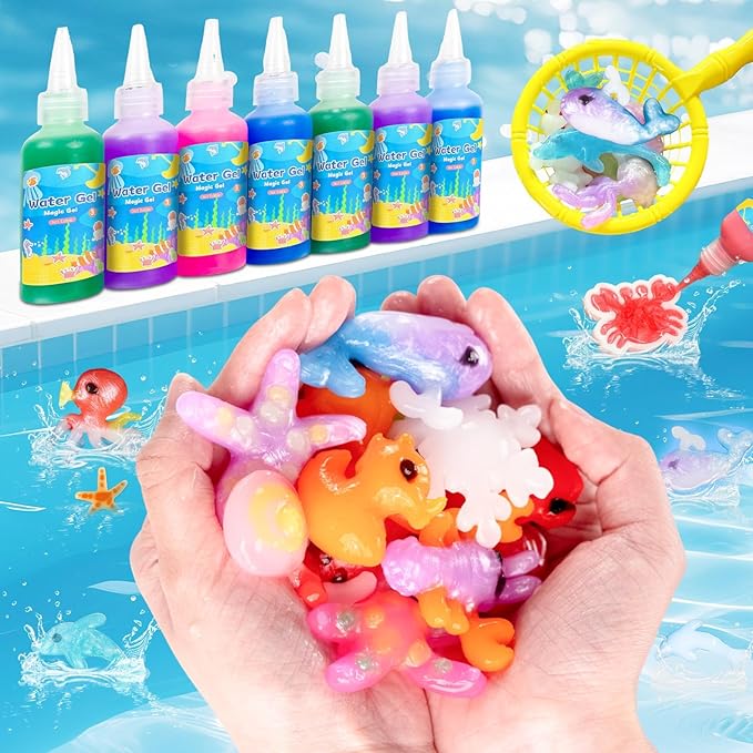 EggSun Magic Water Elf Toy for Kids,Aqua Fairy Water Gel Kit,20 Colors Squishy Maker Set,20 Shape Molds,Fun DIY Art & Craft Toy Creation Kit for Children,Birthday Party Gifts for Girls and Boys