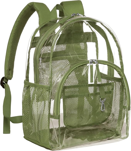 PACKISM Clear Backpack - 17 inch Heavy Duty Clear Backpacks for School, Large Transparent Bookbag for Students (Age 12+)