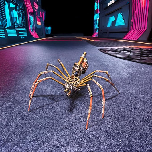 Steampunk Metal Insect Bug Mechanical Sculpture Insect Clockwork 3D Steampunk Metal Puzzle Kits for Adults (Mechanical Spider C)