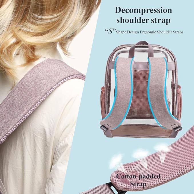 PACKISM Clear Backpack for School - 17 inch Large Heavy Duty Clear Bookbag, See Through PVC Backpacks (for age 12 above)