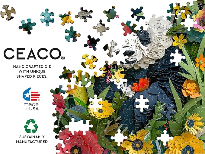 Ceaco - 750 Piece Jigsaw Puzzle - Jim Zuckerman - Textured - Paper Panda - Relaxing and Fun Activity for Adults