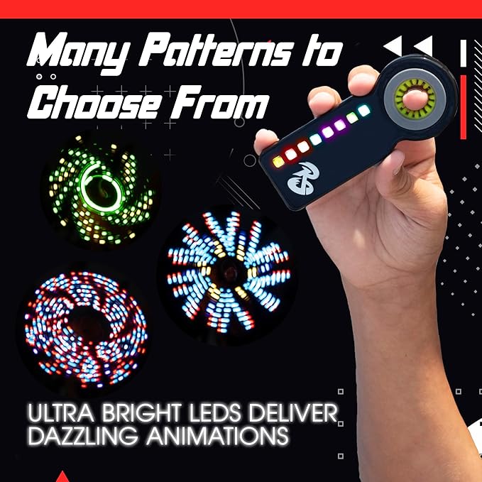 RingSlingr Lightning Blue Fidget Spinner Toy, Durable, Portable LED Fidget Toy for Young Adults and Kids, Light Up Spinner Toy