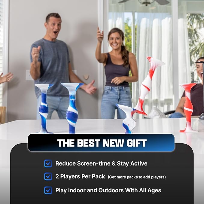 Popdarts USA Themed PRO Pack Game Set (Red White Blue Wigglenobber Target Marker) - Indoor, Outdoor Suction Cup Throwing Game - Competition with a POP
