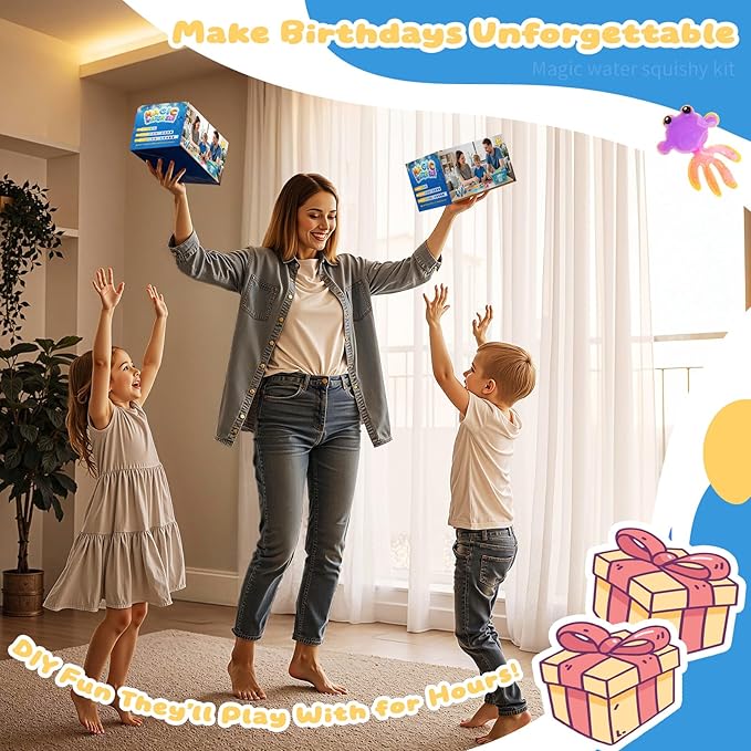 Crafts Kits Toys - Birthday Gifts for Girls & Boys 6-12, 25 Molds 20 Colors Magic Water Elf Toy Kit, Aqua Fairy Water Gel Kit for Kids, DIY Squishy Maker, Make Your Own Water Pets