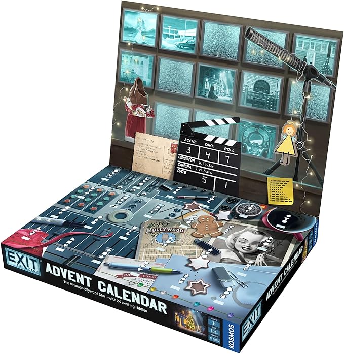 EXIT: The Game - Advent Calendar - The Missing Hollywood Star | Christmas | Calendar | Advent | Mystery Game | Family Activity | Ages 10+