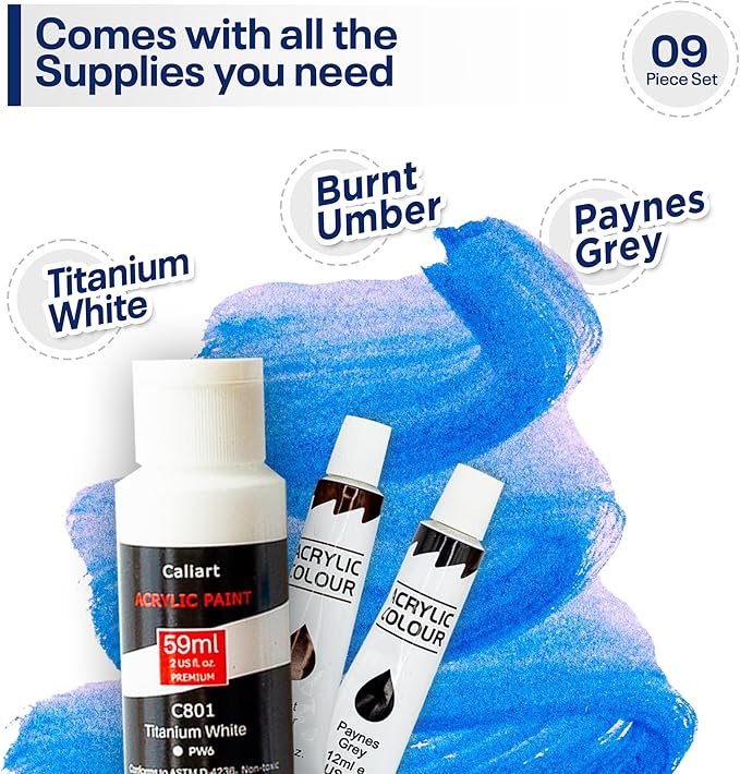 Painting4Real DIY Painting Class Kit for Adults: Learn to Paint Patriotic Sailboat with Video Tutorials – Art Decoration for Independence Day – Hang This Picture/Art as Wall Decor Once Completed