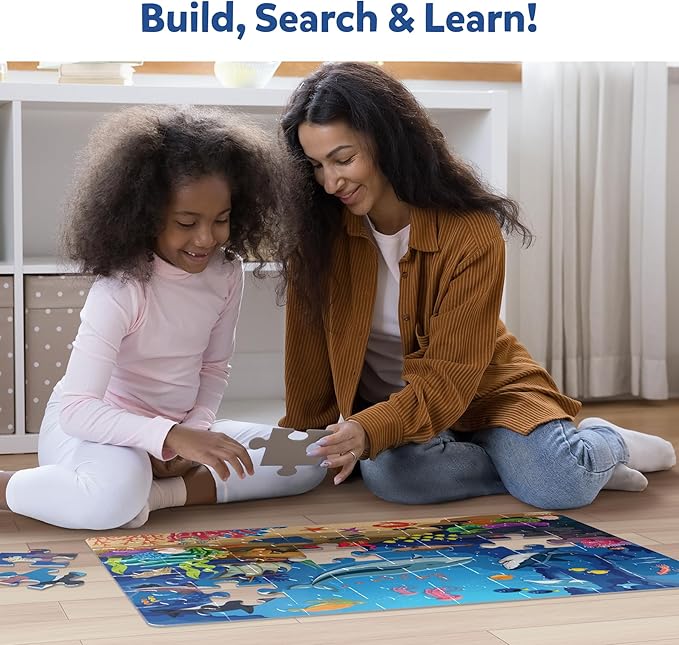 Skillmatics Floor Puzzle & Game - Piece & Play Underwater Animals, Jigsaw & Toddler Puzzles, Educational Toy, Gifts for Boys & Girls Ages 3, 4, 5, 6, 7 (48 Pieces, 2 x 3 feet)