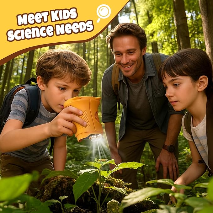 Handheld Digital Mini Microscope for Kids: 1000X 4K Pocket Portable 2.4" Screen Microscopes Toys STEM Electronic Learning Educational Science Kit Toddler 8-12 Birthday Gift 3 4 5 6 7 Year Old Boy Girl