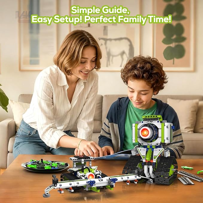 Robot Building Kit with APP/Remote Control STEM Gifts for Boys Age 6-16,Technic Coding Robotic Toys for Kids Birthday, Buildable 5in1 Models with 337+ Pieces