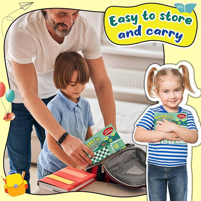 Torlam Magnetic Travel Games for Kids, Board Game Chess Party Camping Games Road Family Night Car Trip Games Activities for Kids and Adults