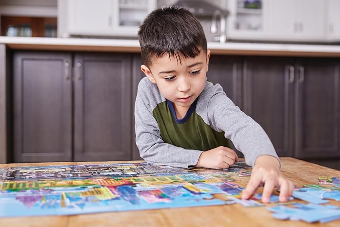 Crocodile Creek 48-Piece Jigsaw Floor Puzzle - Fun Floor Puzzles for Kids Ages 4-8 - Heavy-Duty Shaped Box for Storage - Day at The Farm - 18 x 24 inches Finished