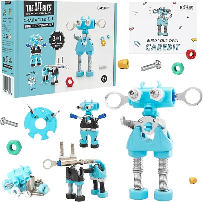 The Off Bits CareBit Build Your Own Robot Toy Construction Set, Educational Gift STEM Activities Learning Kit, Creative Build and Play Model Kit Steam Toys for 6 7 8 9 10+ Year Old Boys & Girls
