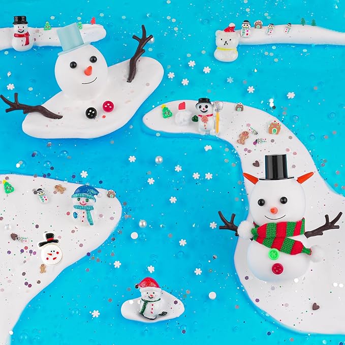 6pcs Slime Stocking Stuffers, Stocking Stuffers for Kids,Christmas Crafts,Stocking Stuffers, Kids Crafts Snowman DIY Kit,Crafts Xmas Gift