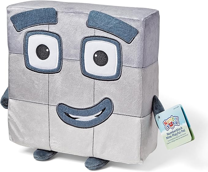 hand2mind Numberblock Nine Playful Pal, Plush Figure Toys, Numbers for Toddlers, Preschool Math Learning Toys, Stuffed Animal Plushies, Counting Blocks, Soft Stuffies, Kids Birthday Gifts