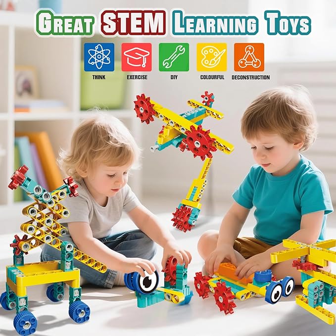 13-in-1 STEM Building Toys for Kids Ages 5-12, 135PCS Educational Construction Engineering Kit, Science Learning Toys & Creative Birthday Gift for 5-8 Year Old Boys