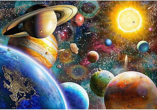 Jigsaw Puzzles 100 Pieces for Kids Youth Families (Space Traveler, Solar System) Pieces Fit Together Perfectly