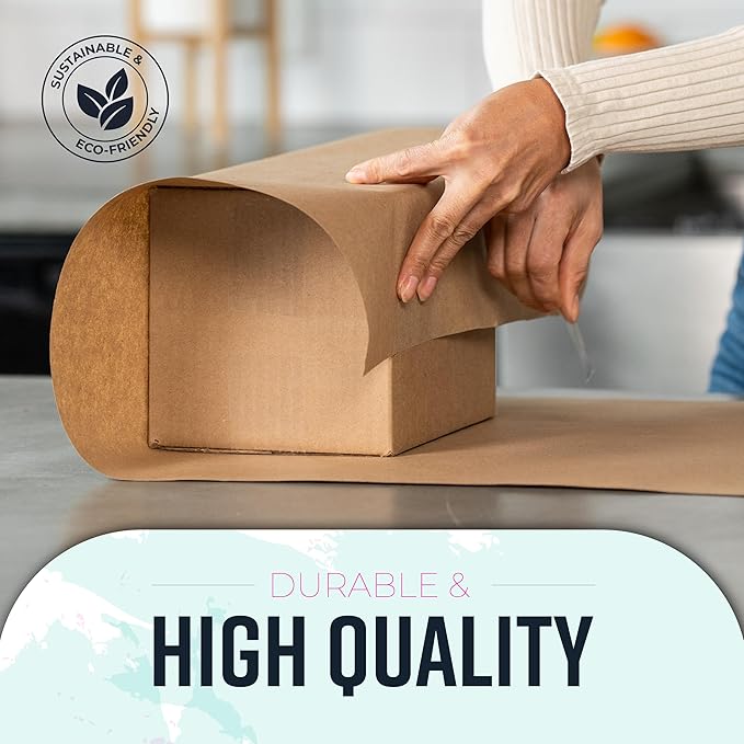 Large Brown Kraft Paper Roll - 36" x 2400" (200’) - Made in USA - Ideal for Gift Wrapping, Packing, Moving, Postal, Shipping, Parcel, Wall Art, Crafts, Bulletin Boards, Floor Cover or Table Runner