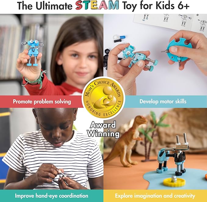 The Off Bits CareBit Build Your Own Robot Toy Construction Set, Educational Gift STEM Activities Learning Kit, Creative Build and Play Model Kit Steam Toys for 6 7 8 9 10+ Year Old Boys & Girls