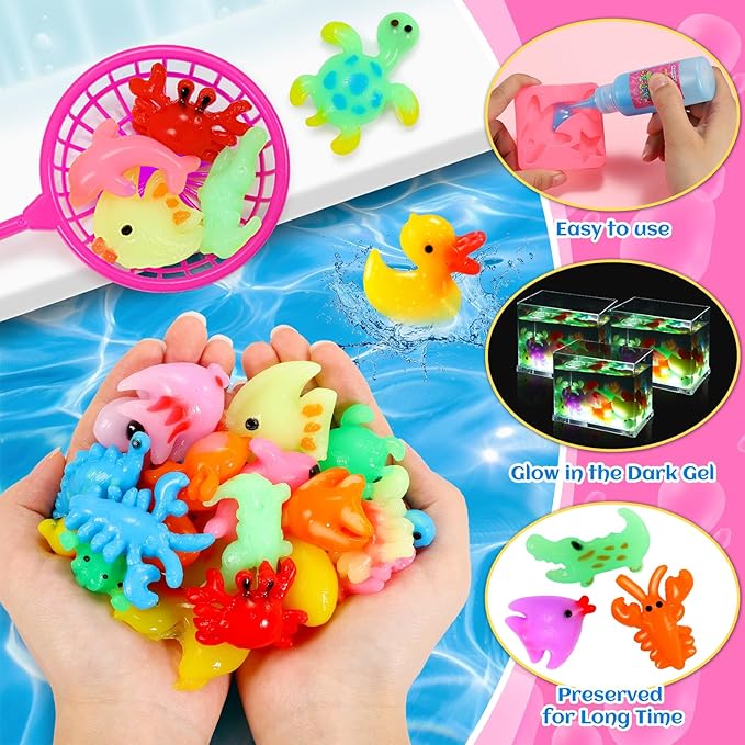 MDINGTD Magic Water Elf Toy Kit: DIY Squishy Toys Art Crafts Kits with 12 Gels and 12 Molds, Make Your Own Creative Toys Party Favors Christmas Birthday Gifts for Girls Ages 4-12
