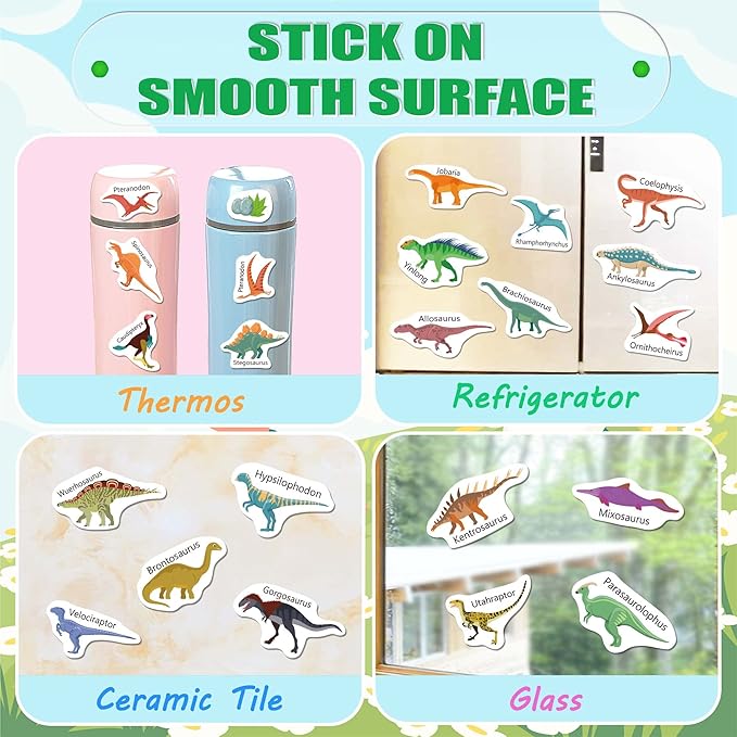 Reusable Sticker Book for Toddlers, Sticker Books for Toddlers 3+ Years, Airplane Travel Essential for Kids, Stickers for Kids (Dinosaurs)